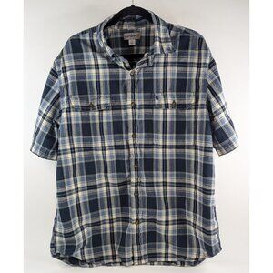 Carhartt Men's Relaxed-Fit Plaid Button‑Down Shirt 104174‑DBD Size XL Relaxed